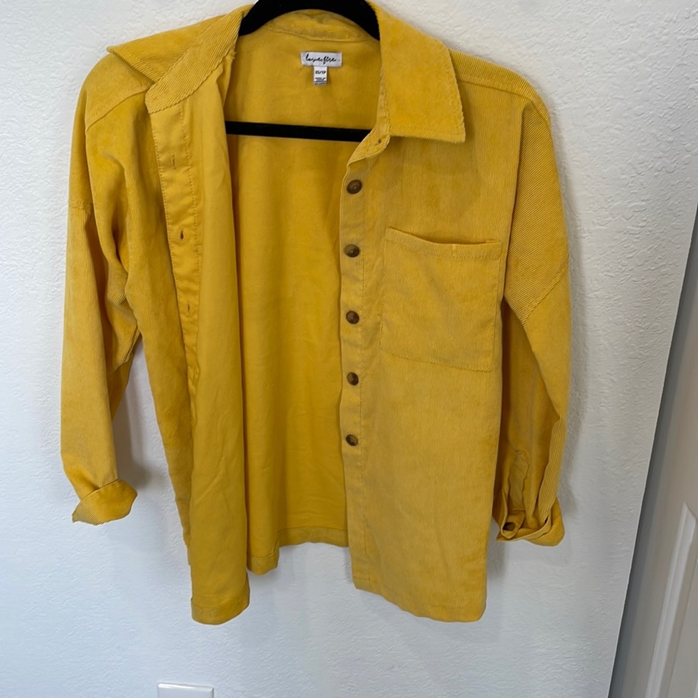 Yellow corduroy button up